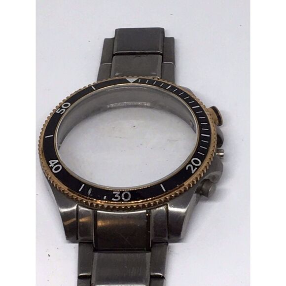 Authentic Fossil Watch Bracelet Case Links Parts Band 20mm Dark Grey A551 - Picture 3 of 8